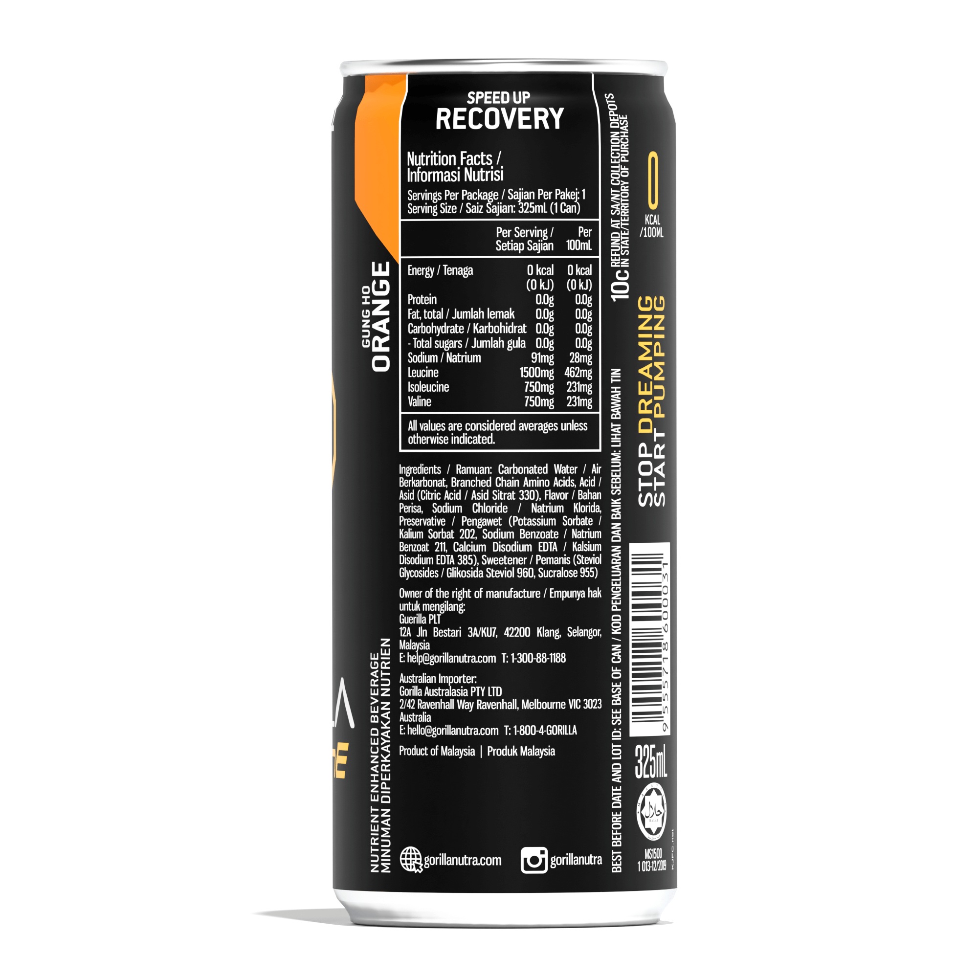GORILLA Hurricane Gung-Ho Orange 325mL x 24 Cans/Carton